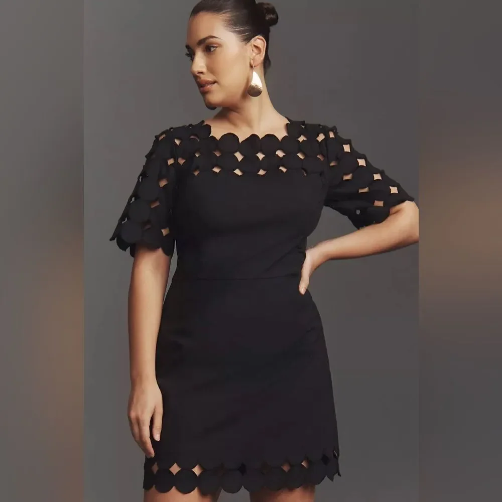 Anthropologie Cutwork Mini Shift Dress NWT - Picture 3 of 12